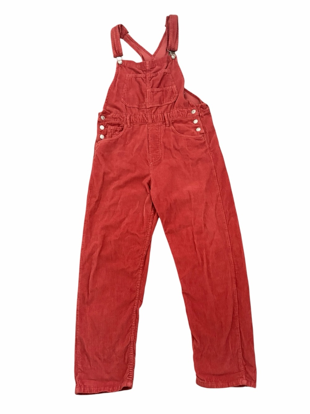 Free People We The Free Ziggy Cord Overalls Rusty Red Orange Medium - Picture 2 of 8